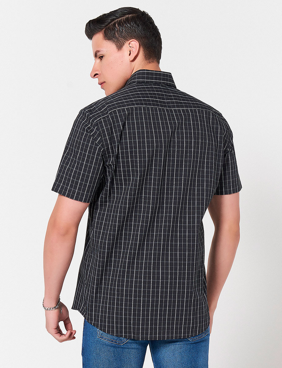 Camisa a Cuadros Blanco/Negro