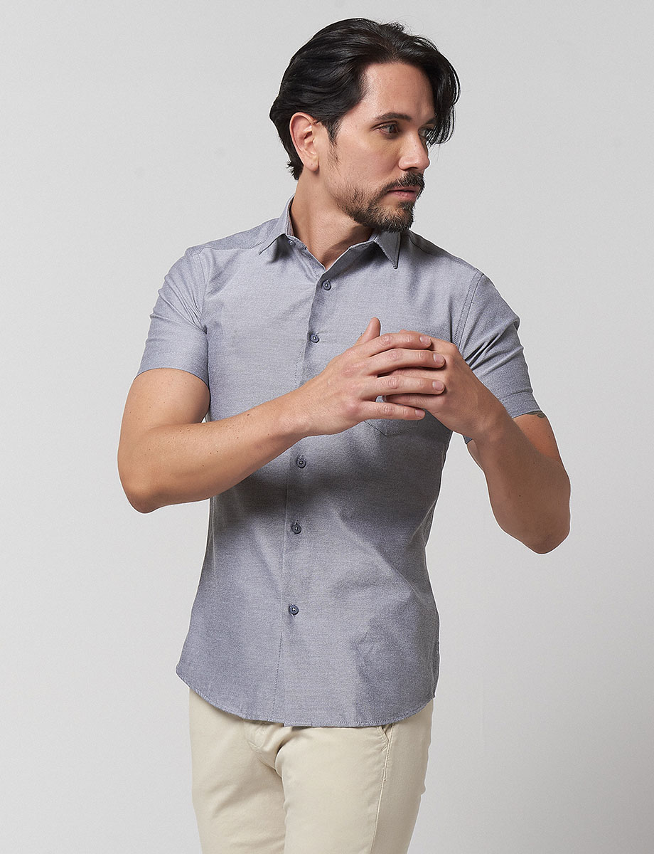 Camisa Gris Manga Corta