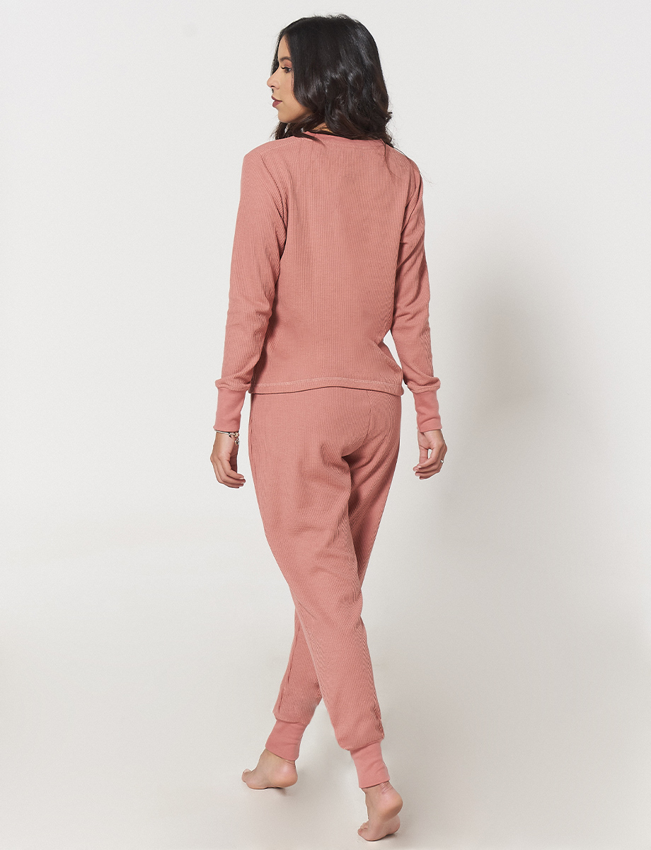 Pijama Buzo + Pantalón Terracota