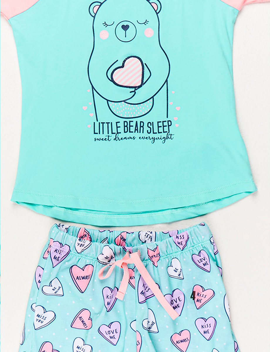 Pijama Camiseta + Short Ositos