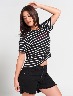 Camiseta a Rayas Estampado de Letras
