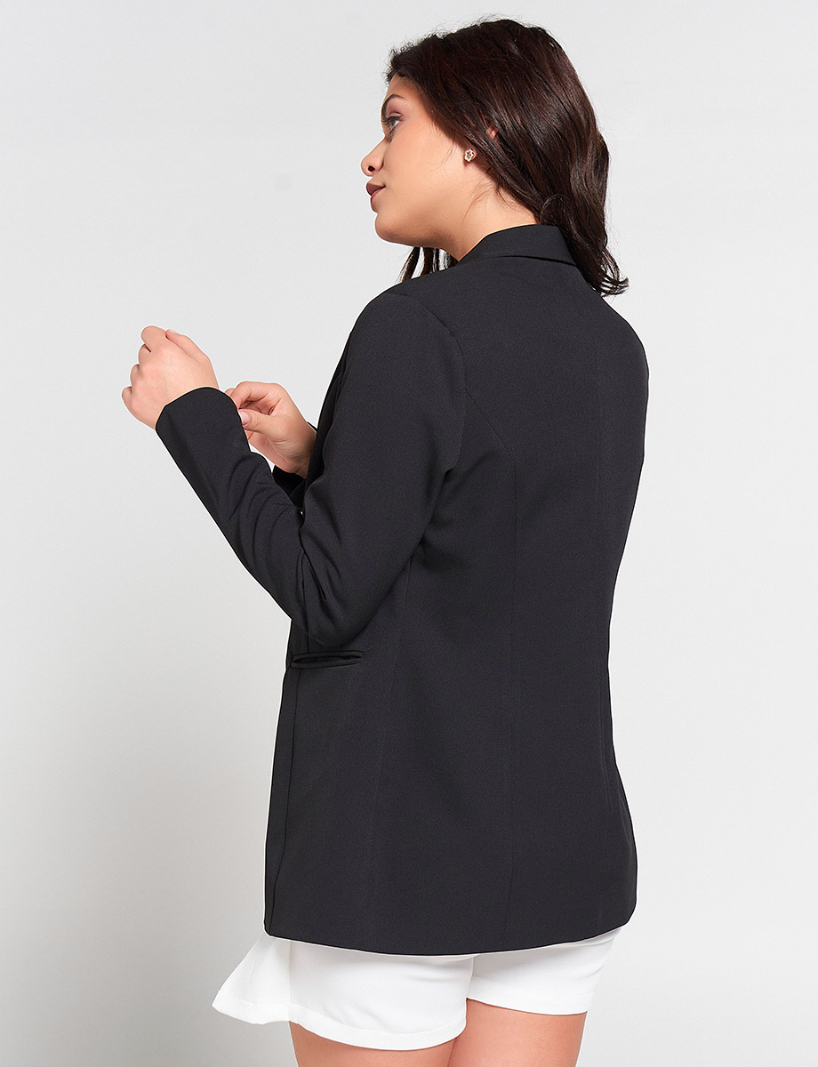 Blazer Clásico Largo Negro