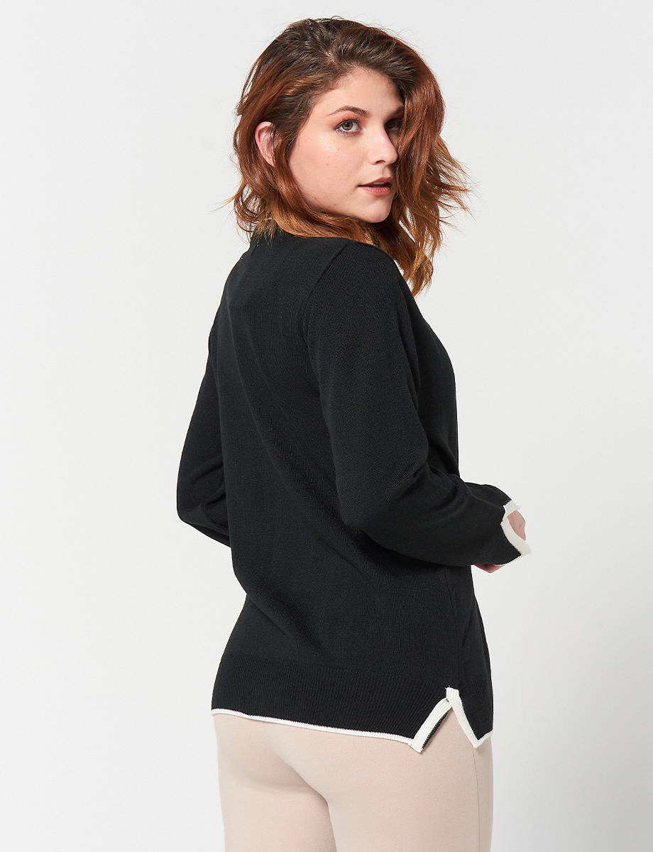 Sweater con Botones Negro