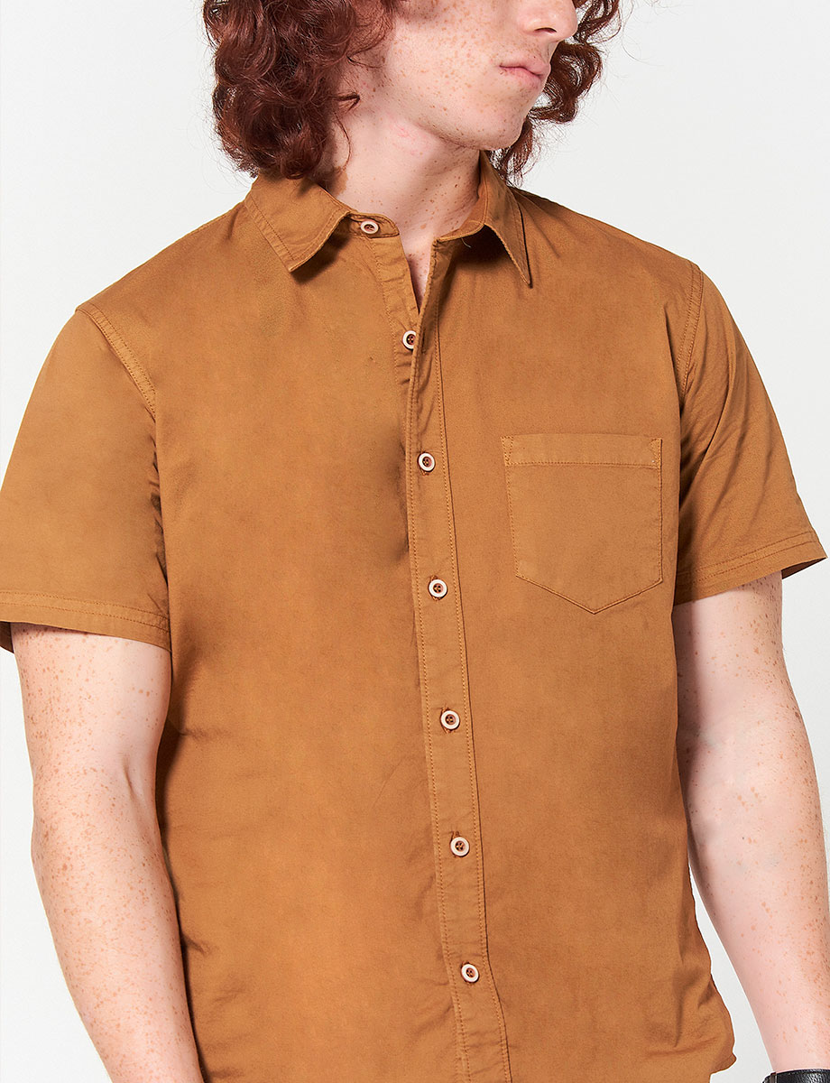 Camisa Manga Corta Camel