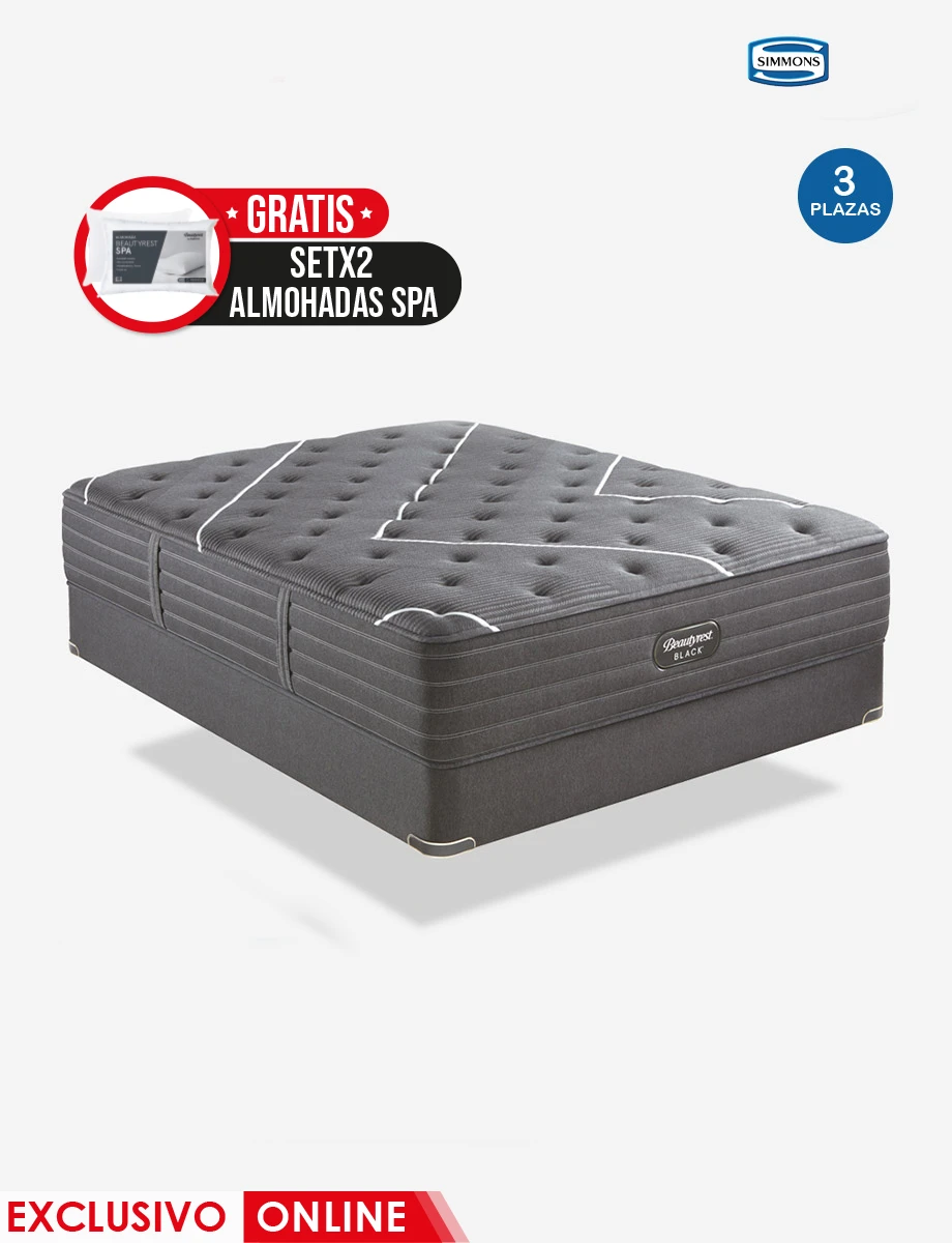 Colchón Natasha Luxury Firm King 3 Plazas + 2 Almohadas Beautyrest