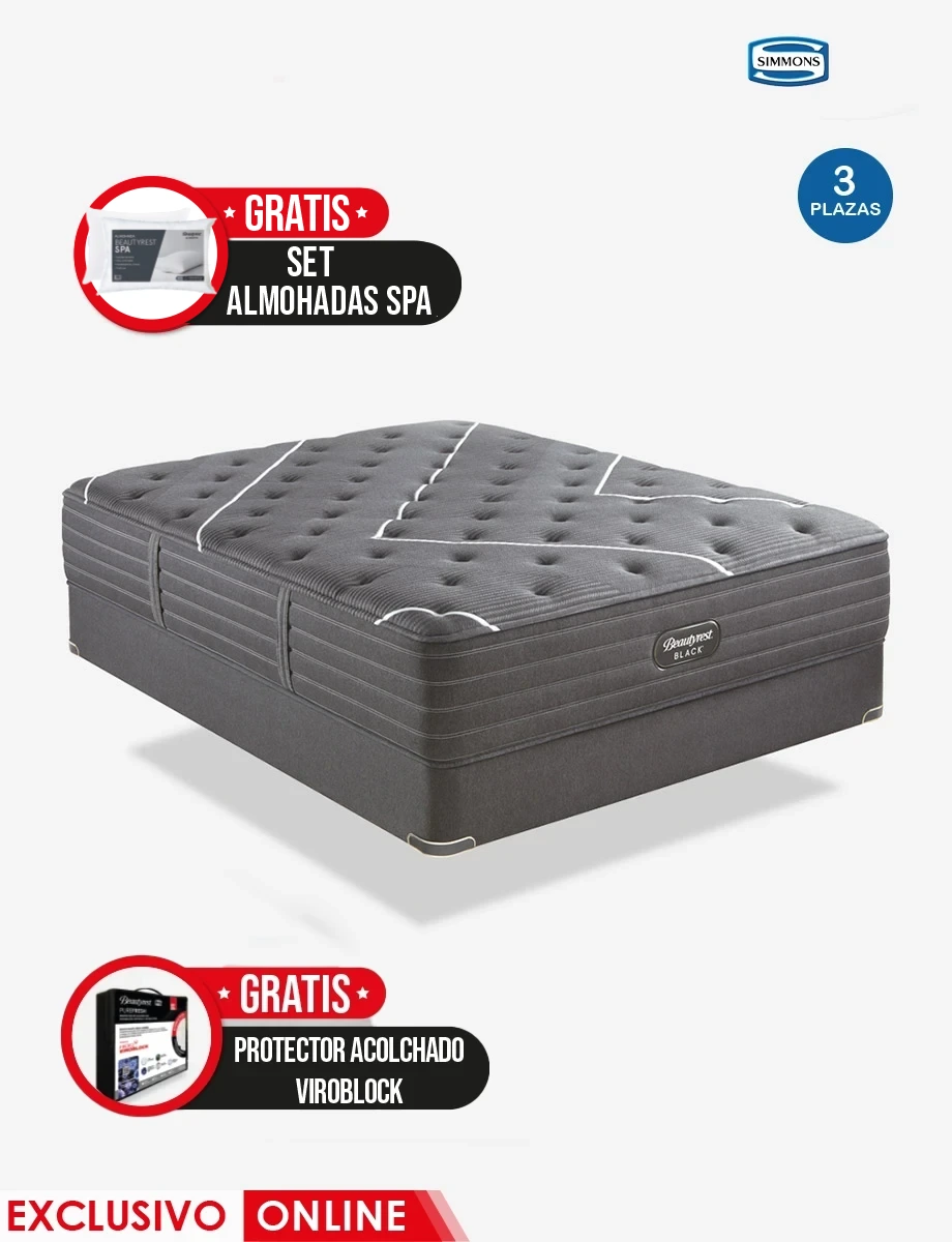 Colchón Natasha Luxury Firm King 3 Plazas + 2 Almohadas Beautyrest