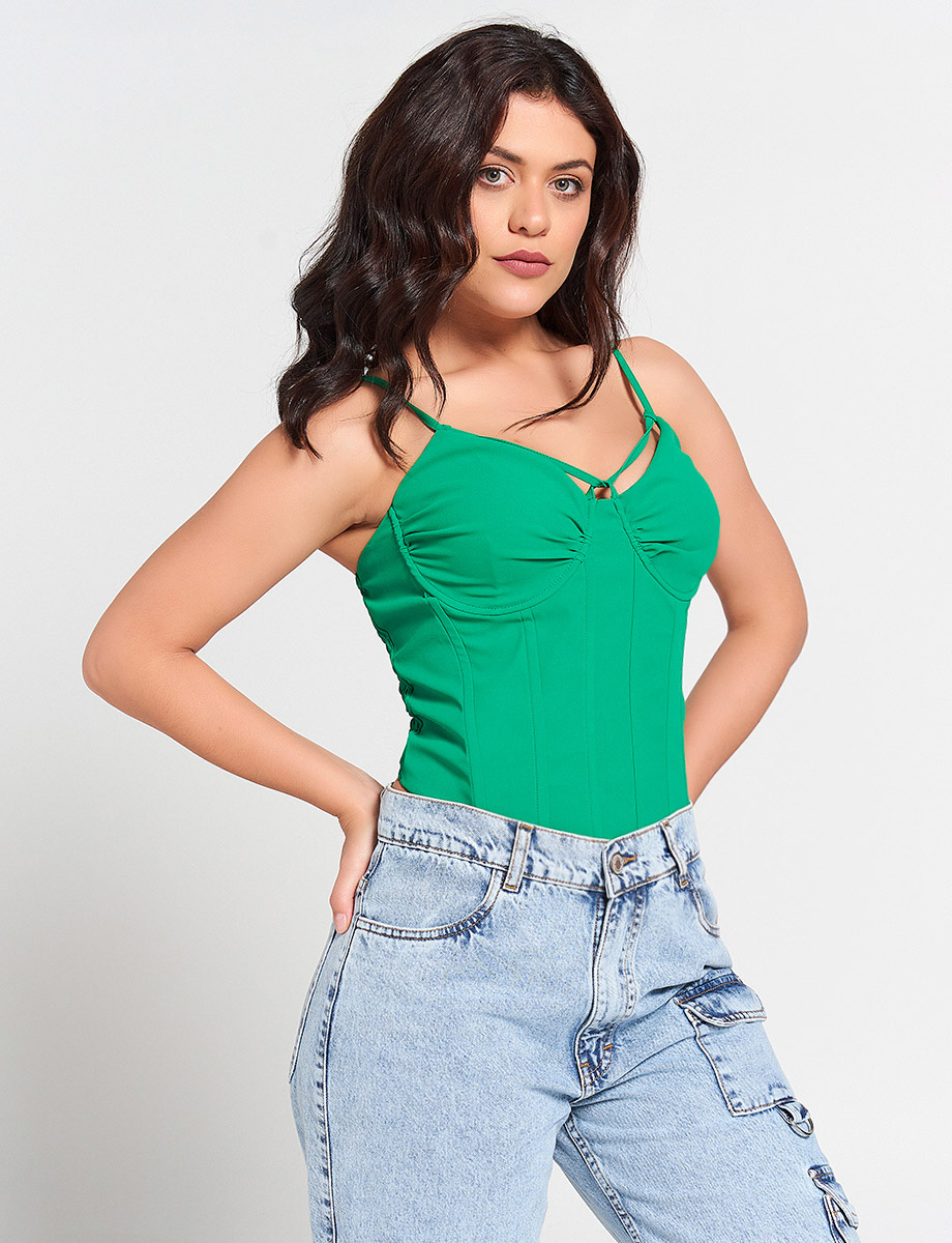 Top tipo Corset Verde