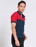 Polo Bloques de Color Rojo/Azul marino
