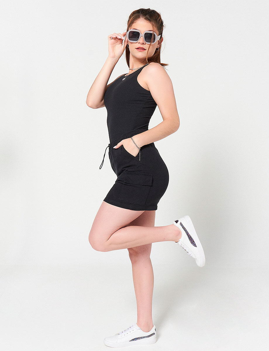 Falda Cargo Corta Negra