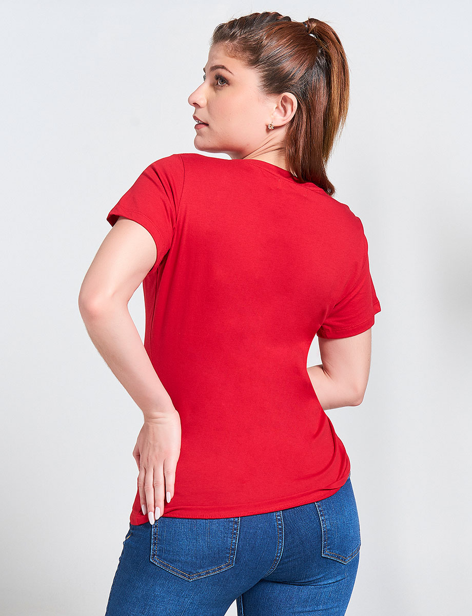Camiseta Smile Roja con Apliques