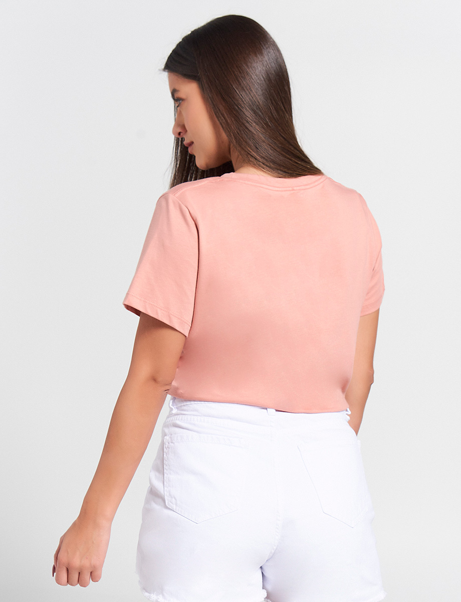 Camiseta Palo de rosa con Apliques