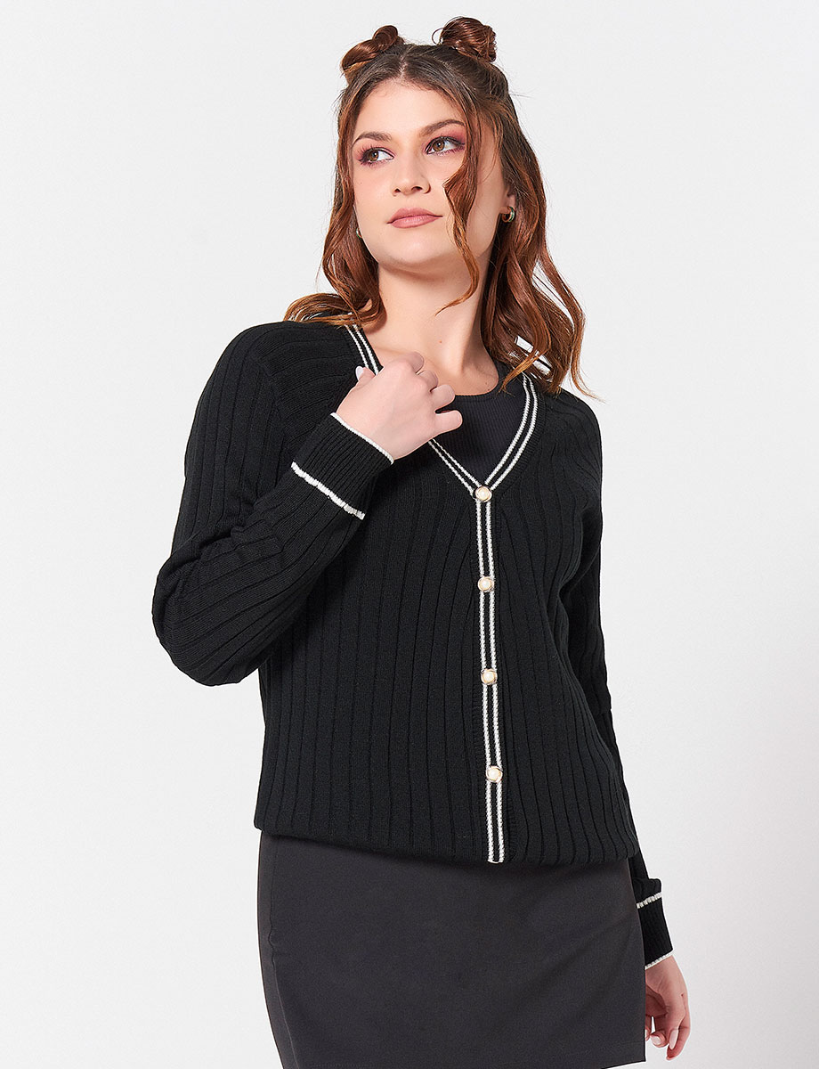 Sweater Negro Rib