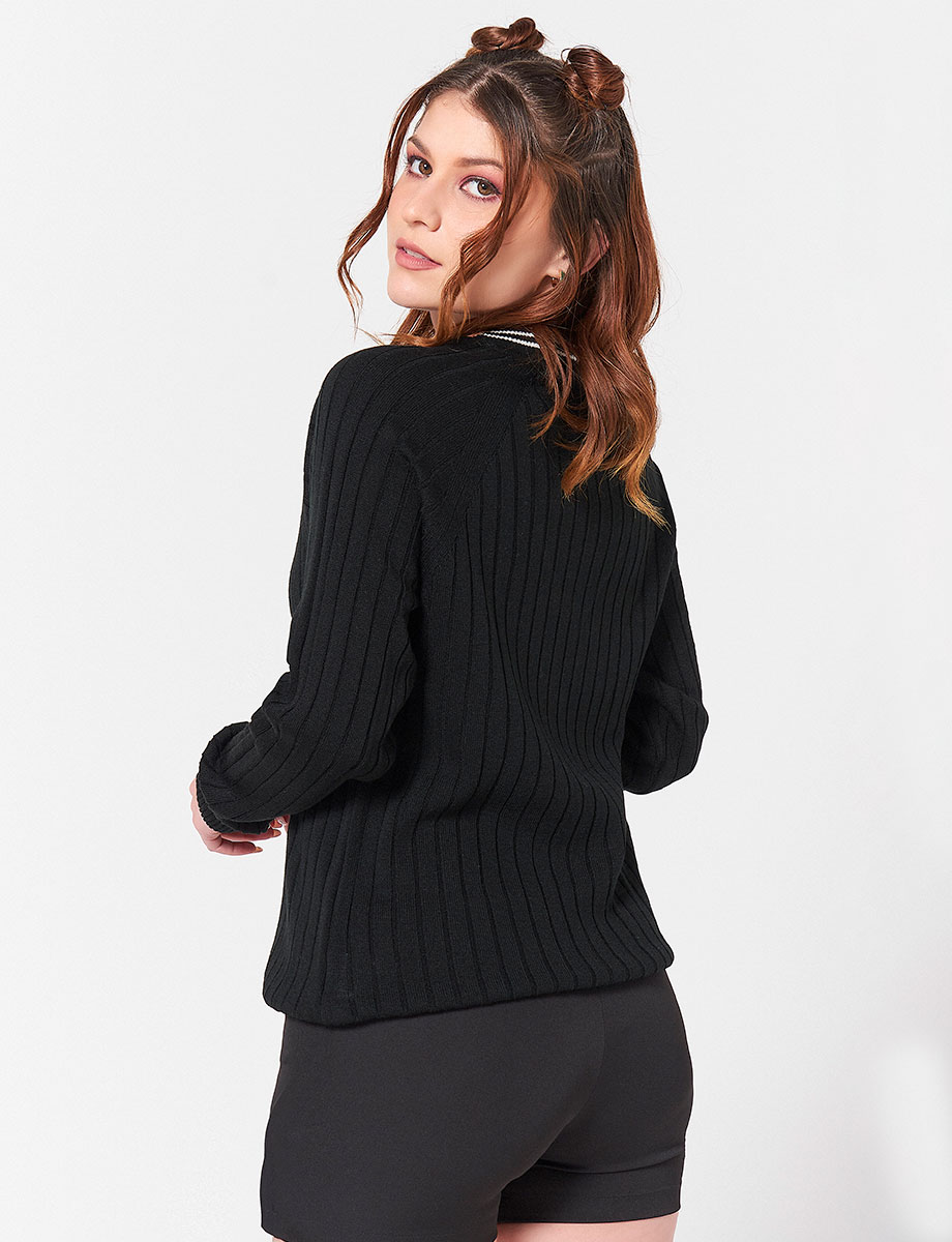Sweater Negro Rib