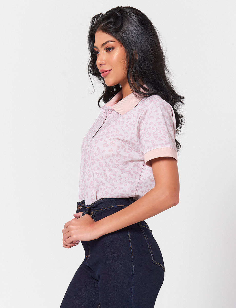 Camiseta Polo Animal Prints Palo de Rosa