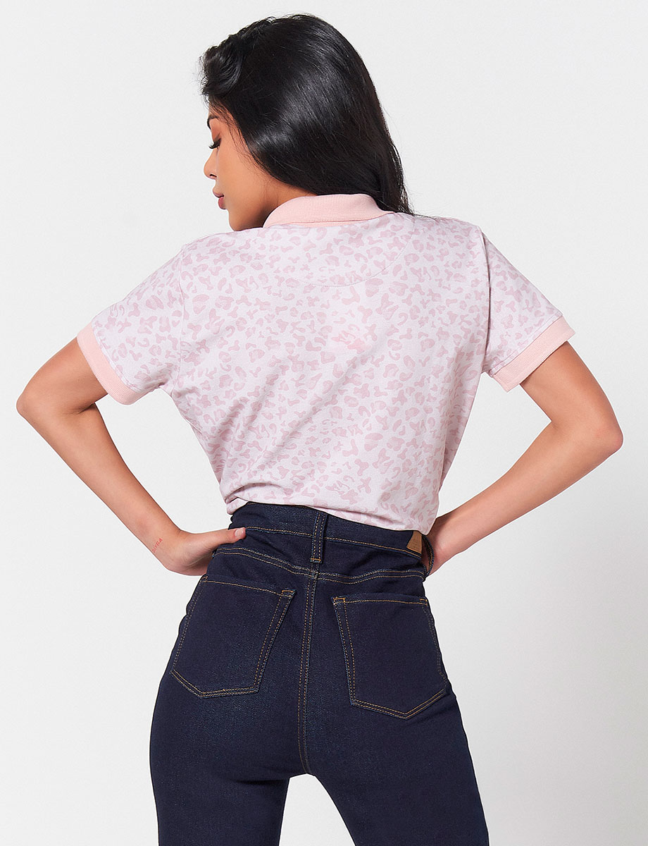 Camiseta Polo Animal Prints Palo de Rosa
