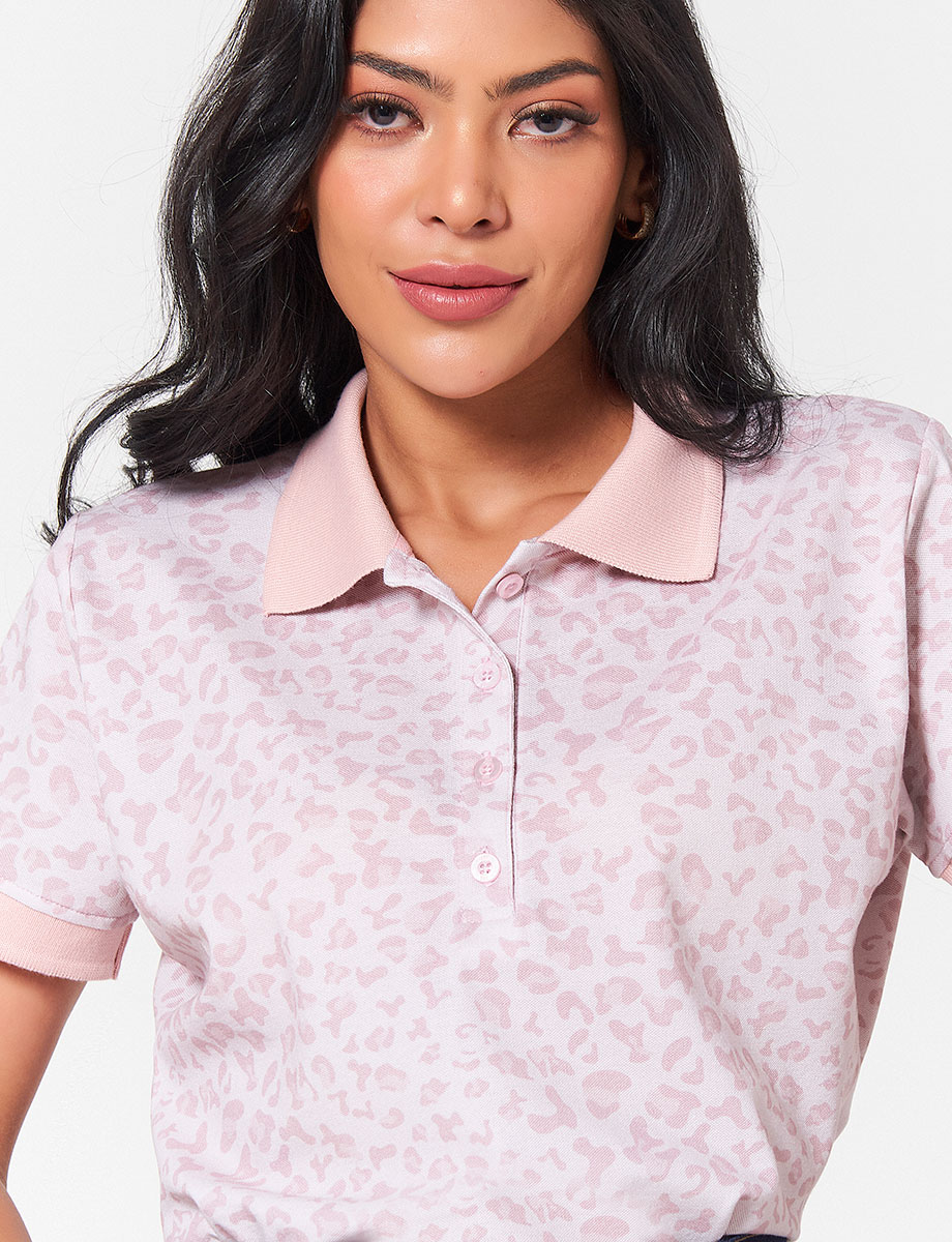 Camiseta Polo Animal Prints Palo de Rosa