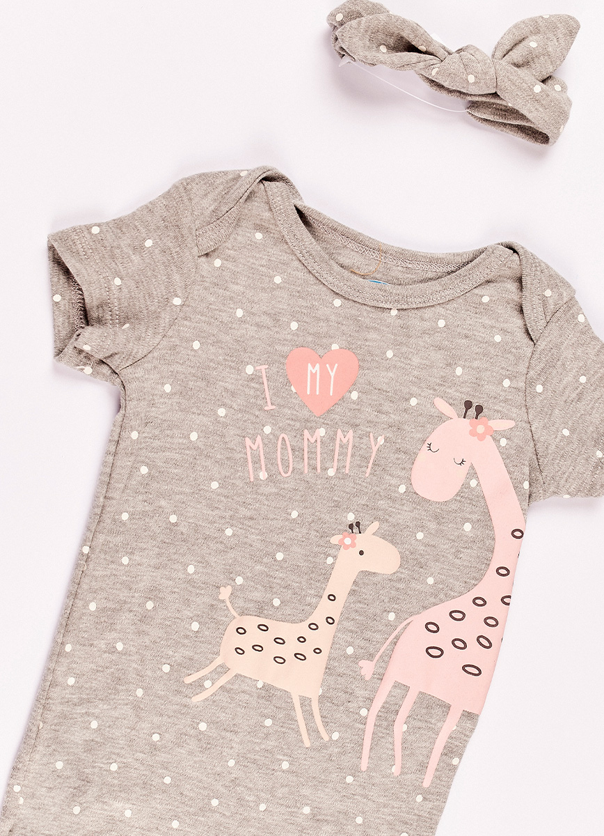 Pijama Mono Jirafa Gris