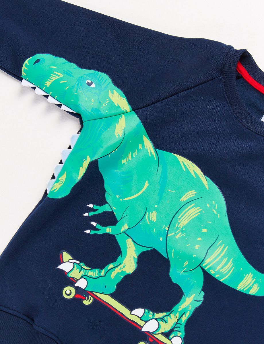 Buzo Flecce Dino Azul