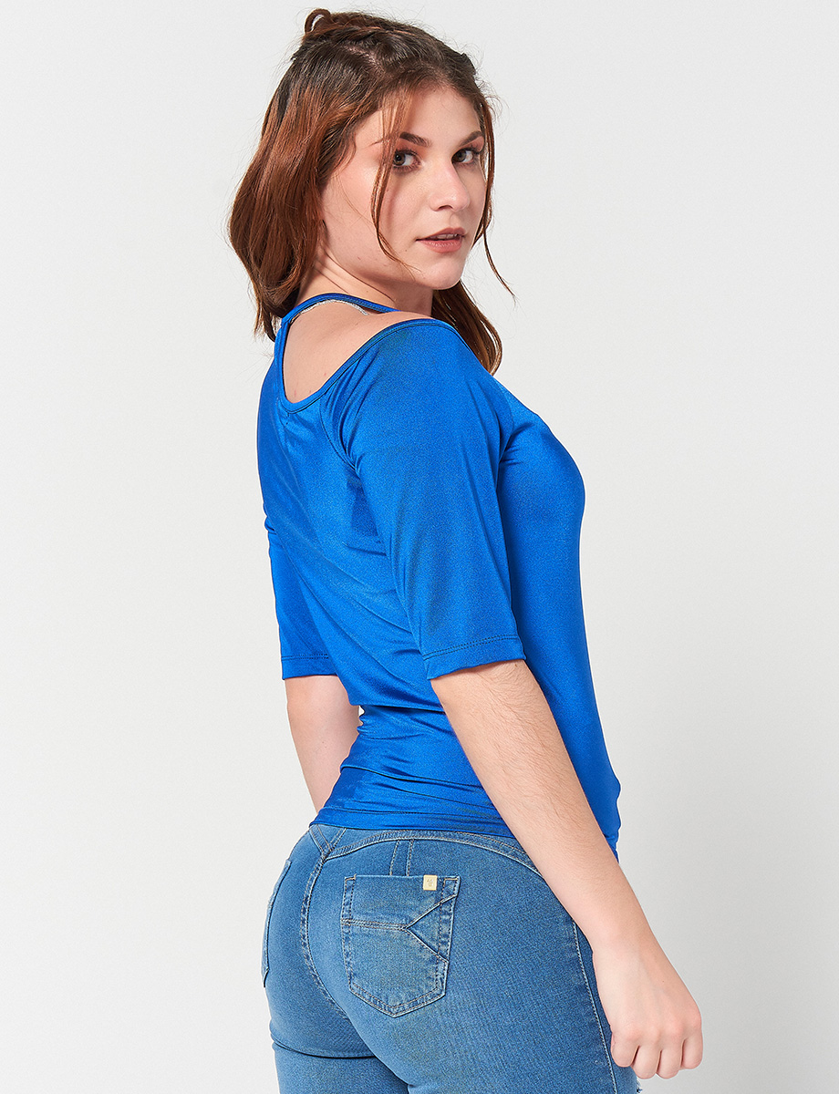 Blusa Cut Out Azul