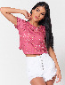 Camiseta Mini prints Rosado oscuro