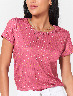 Camiseta Mini prints Rosado oscuro