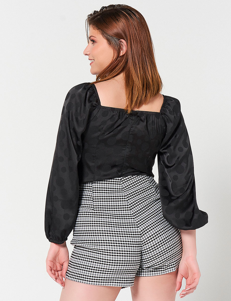 Blusa Lunares Manga Larga Bombacha