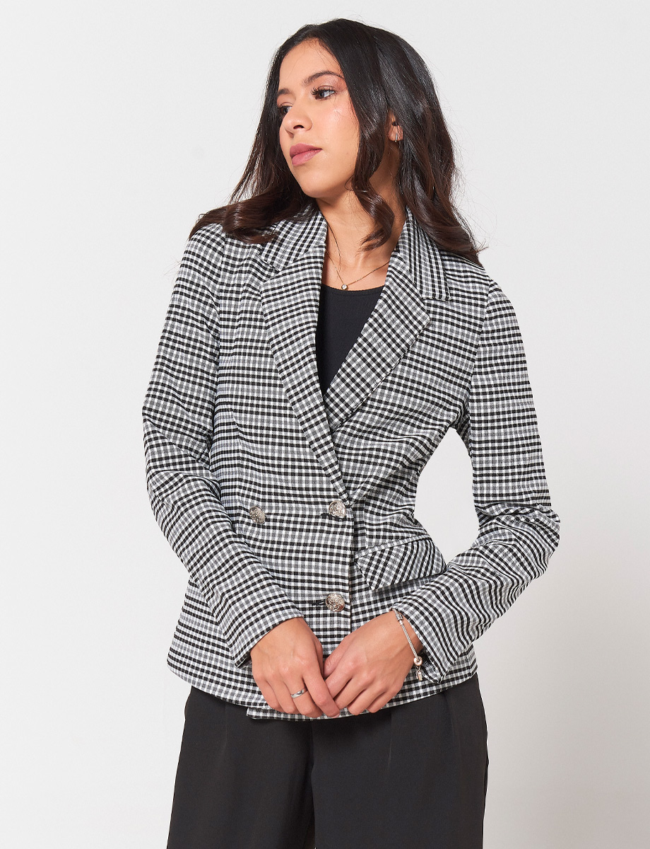 Blazer a Cuadros Negro / Blanco