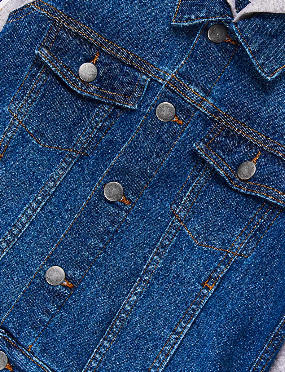 Chaqueta Denim Flecce Azul
