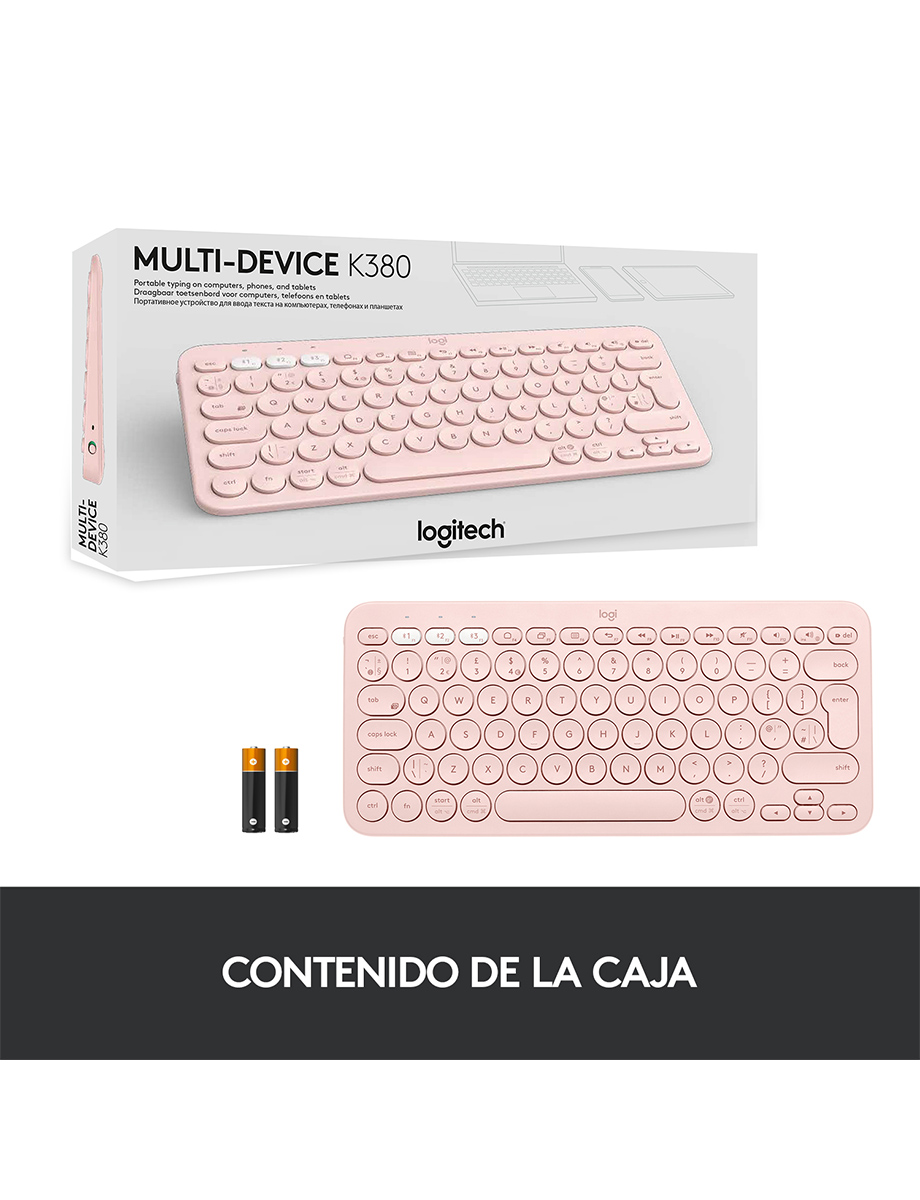 Teclado Bluetooth Multidispositivo K380 Rosado | Logitech