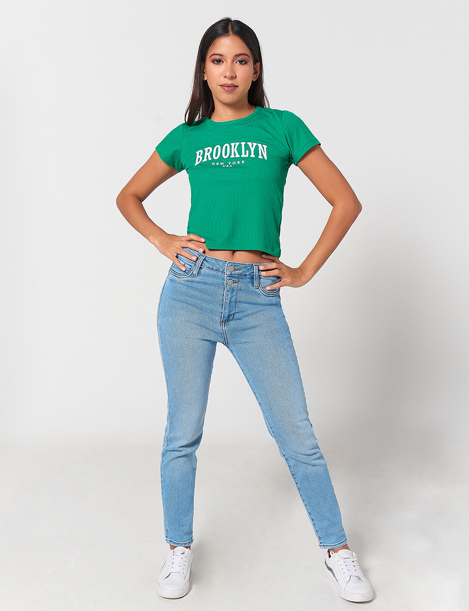 Pantalón Bota recta Azul claro