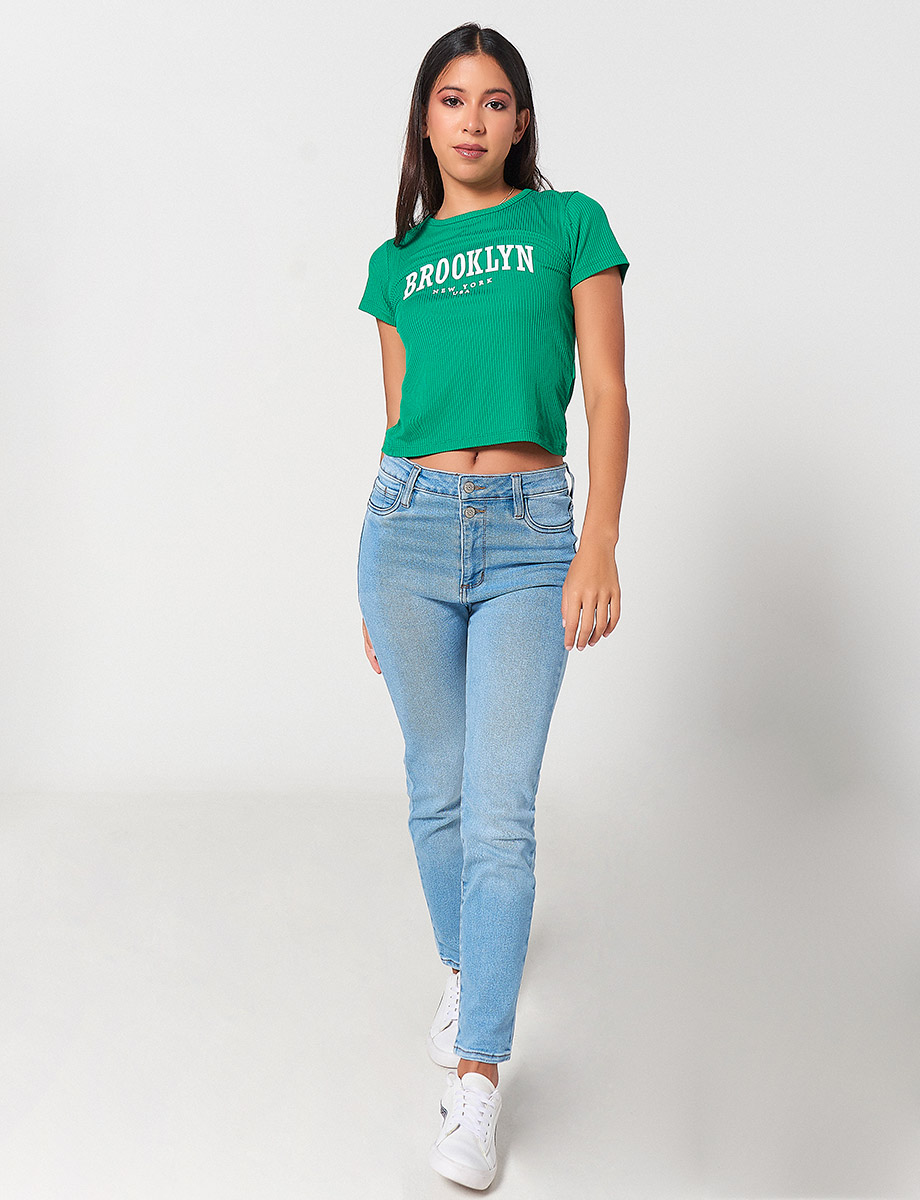 Pantalón Bota recta Azul claro