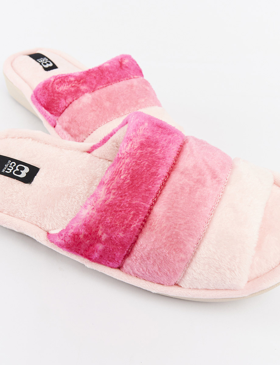 Pantufla Peluche a Rayas | CM Original