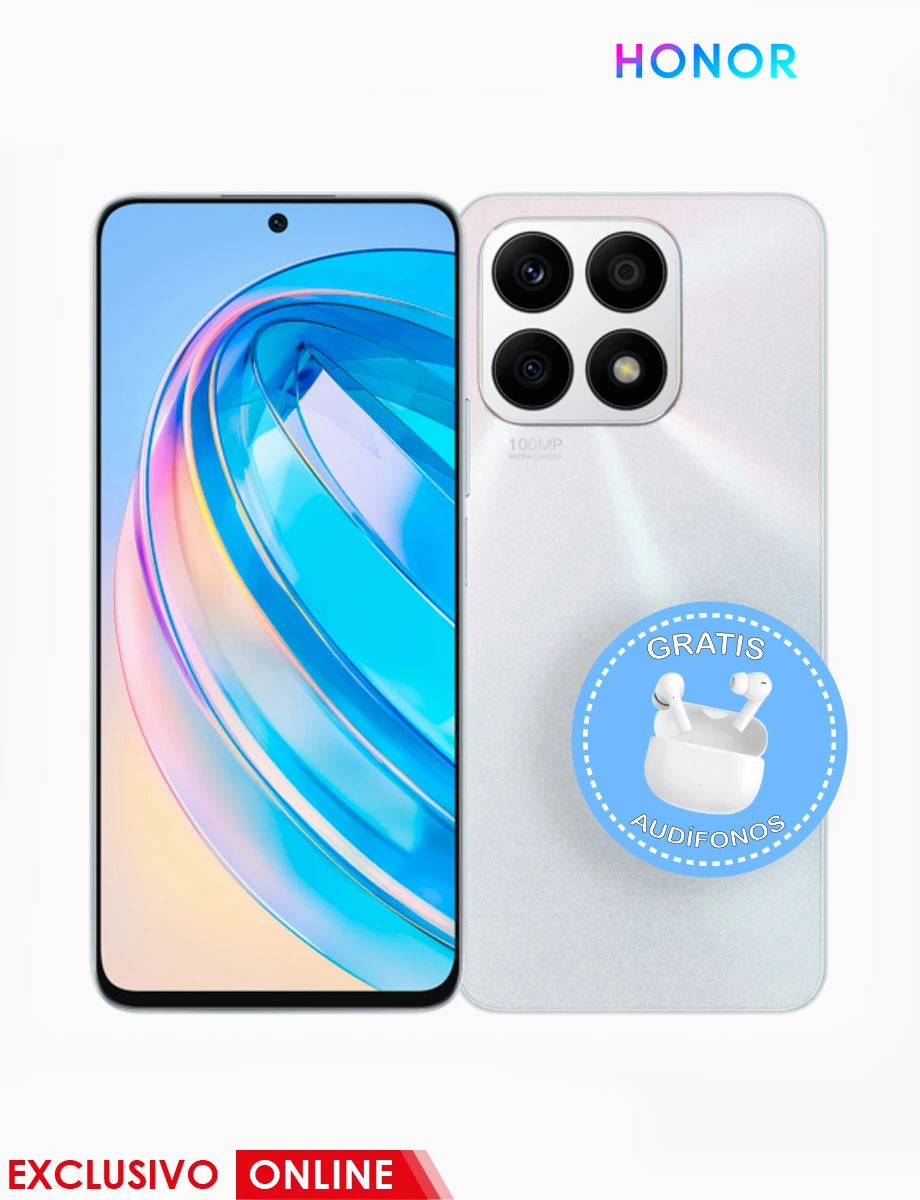 Celular X8A 128GB Plata Estelar | Honor Gratis Audífonos X3 Lite