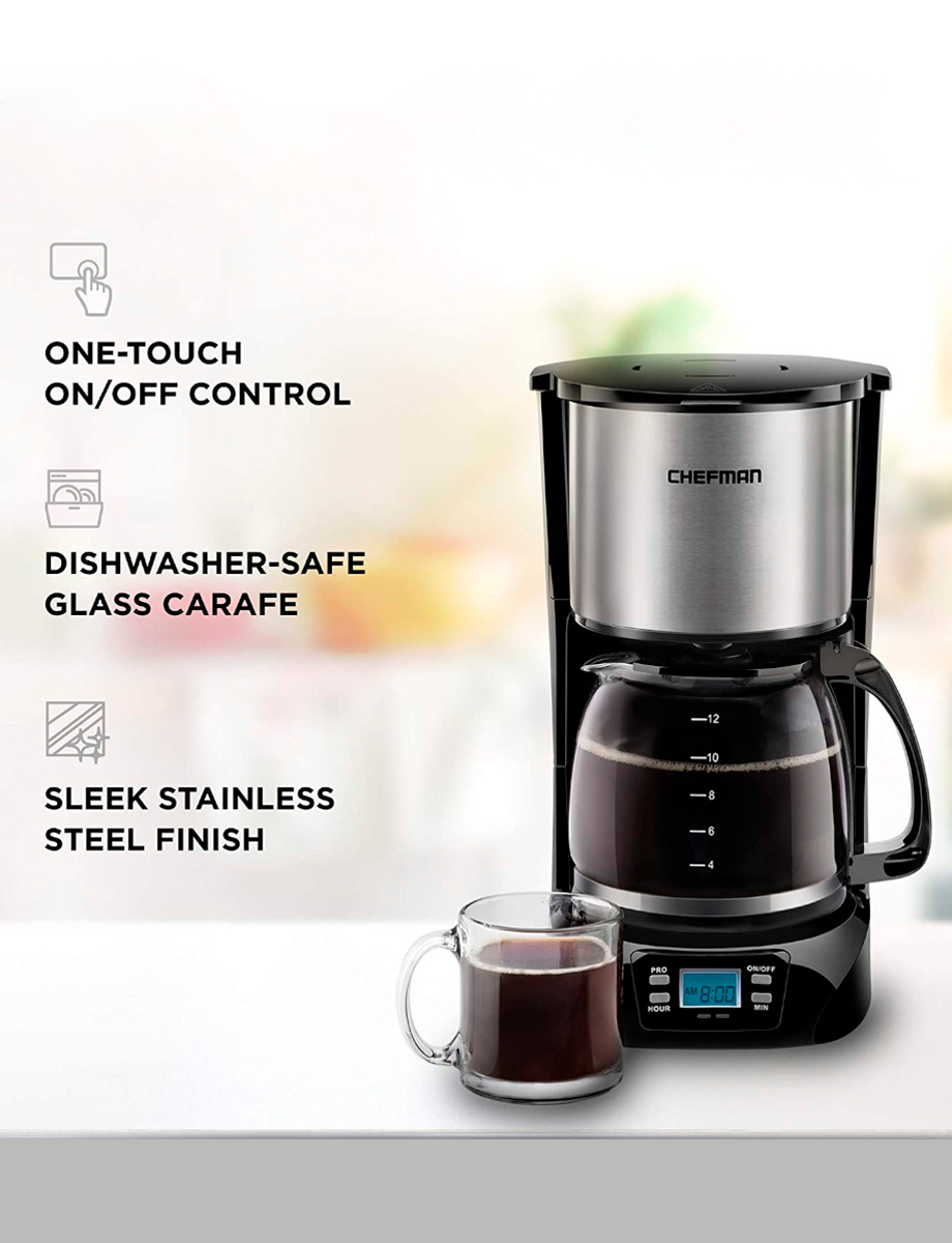 Cafetera Programable 12 Tazas | Chefman