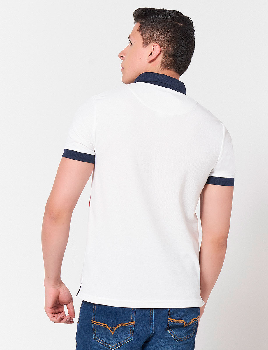 Polo Bloque de color Blanco