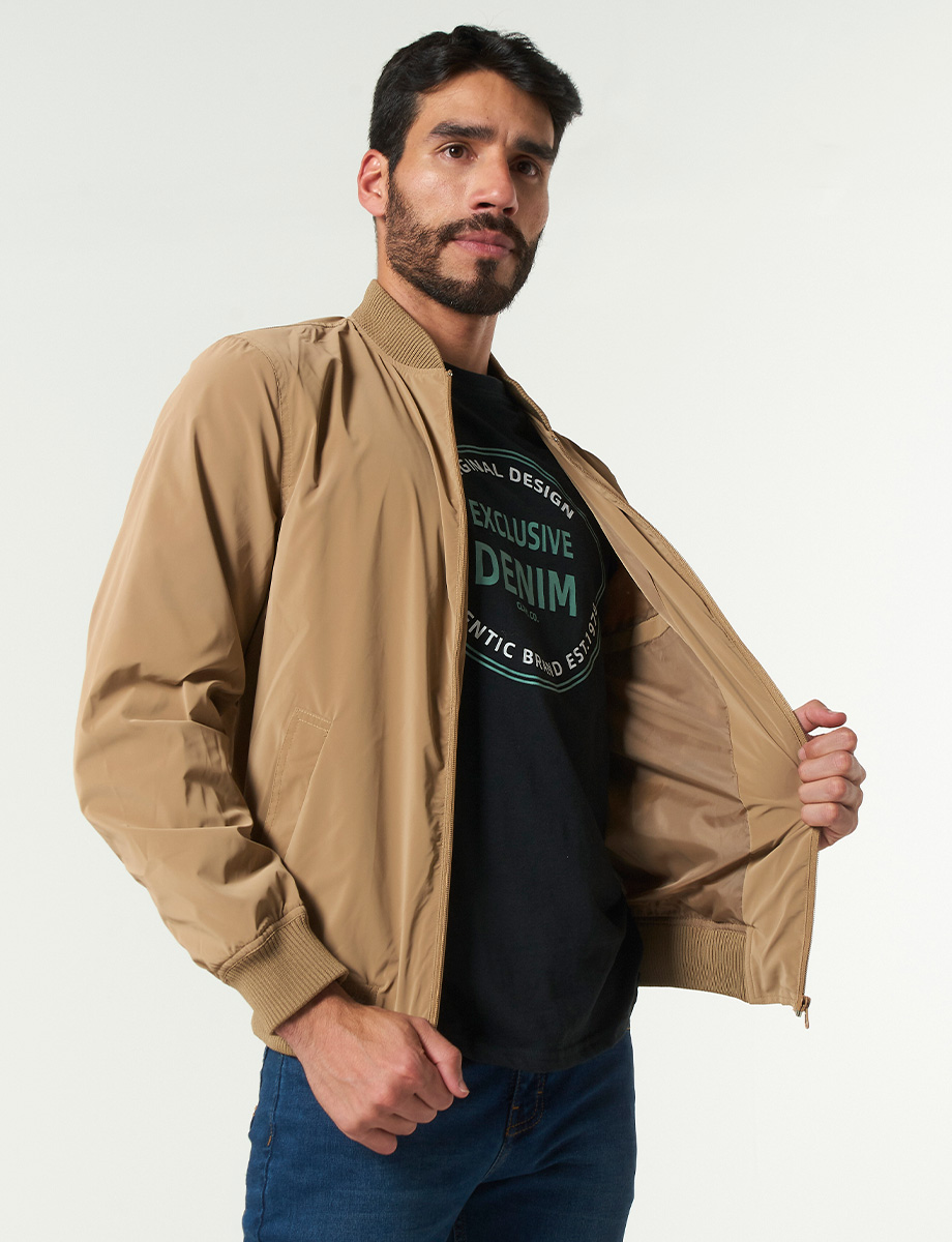 Chaqueta Bomber Camel