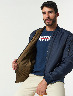Chaqueta Bomber Reversible Azul/Café