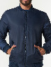 Chaqueta Bomber Reversible Azul/Café