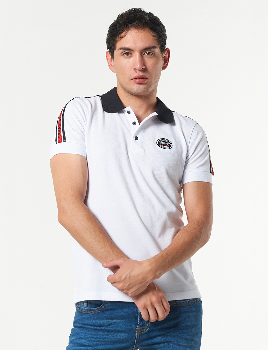 Camiseta Polo Blanco/Negro