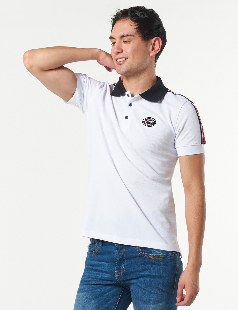 Camiseta Polo Blanco/Negro