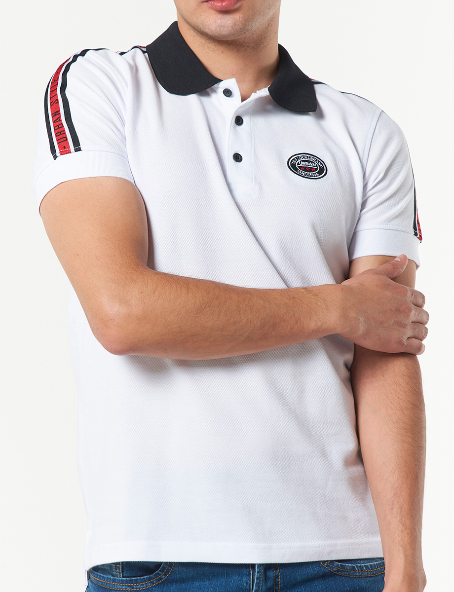 Camiseta Polo Blanco/Negro
