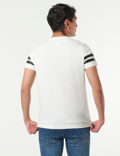 Camiseta con Franjas Blanca