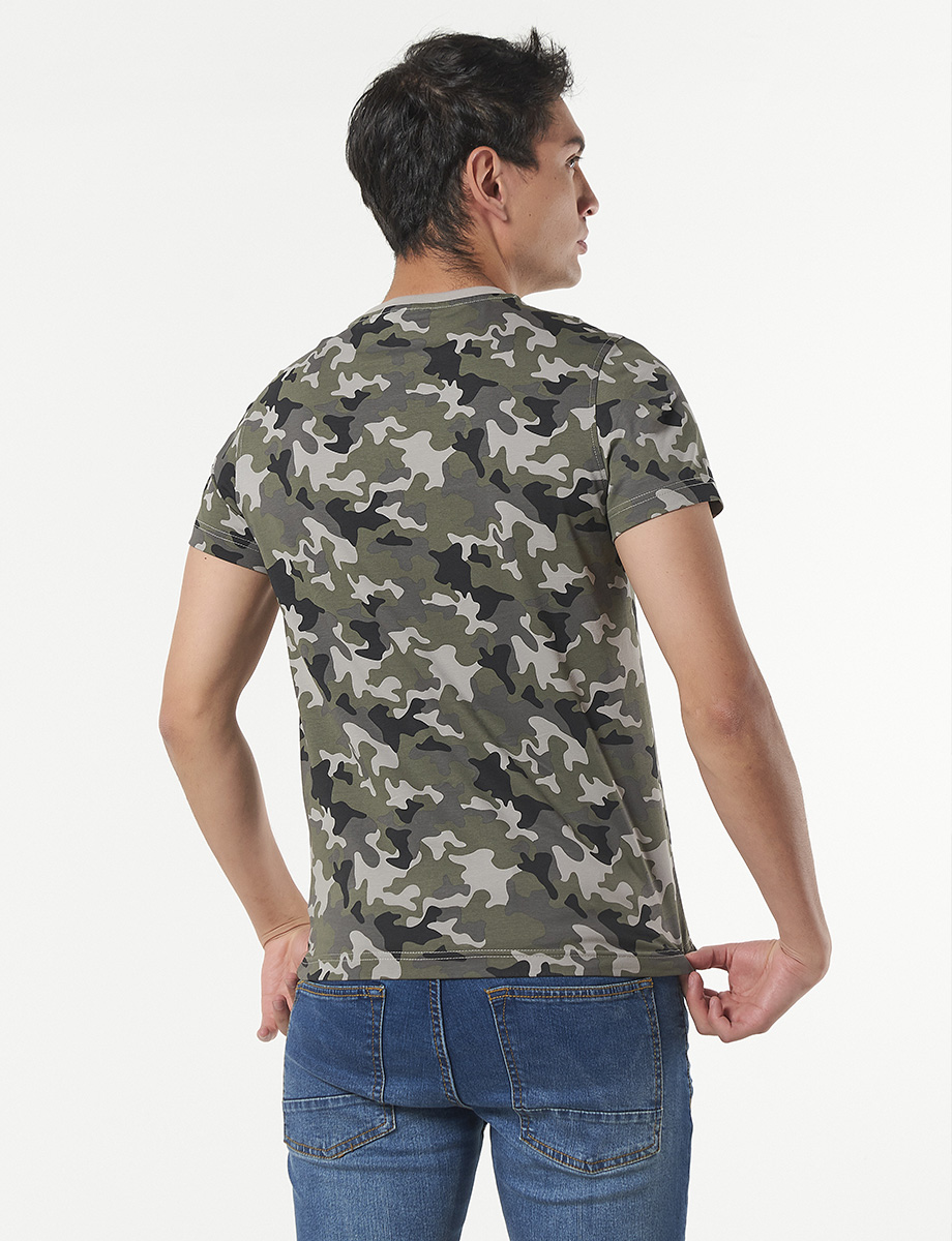 Camiseta Estampado Militar Verde