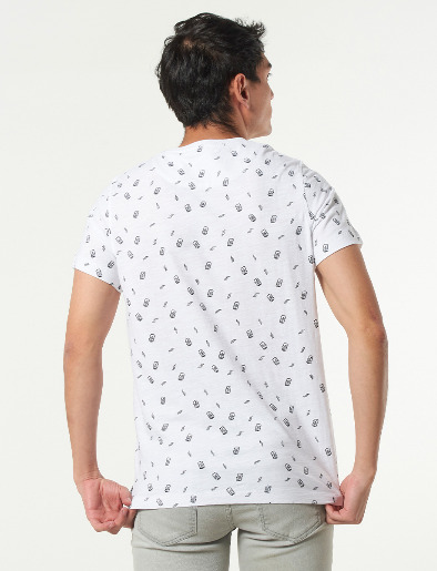 Camiseta Estampada Mini Prints Blanco
