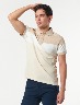 Camiseta Polo Bloque de Color Beige