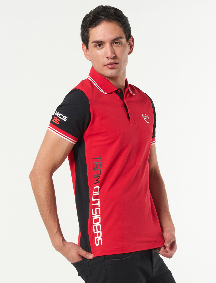 Camiseta Polo Rojo/Negro Outsiders