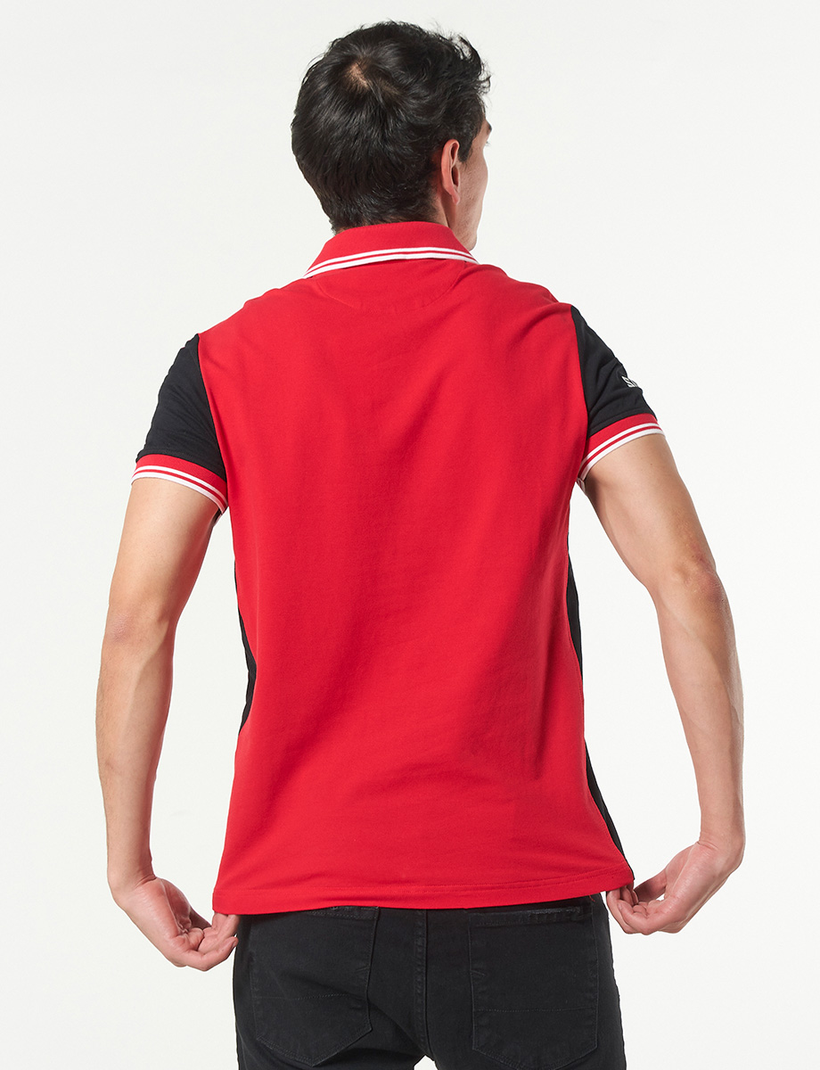 Camiseta Polo Rojo/Negro Outsiders