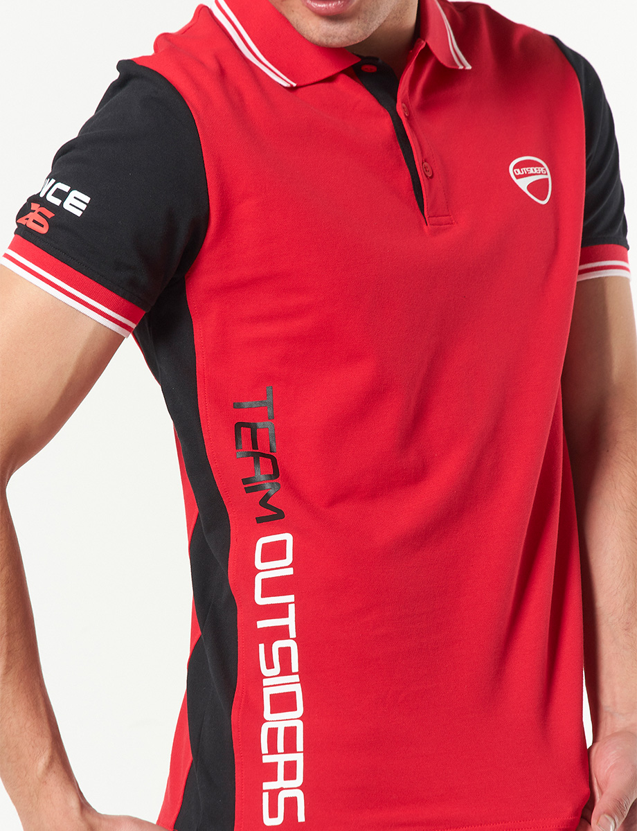 Camiseta Polo Rojo/Negro Outsiders