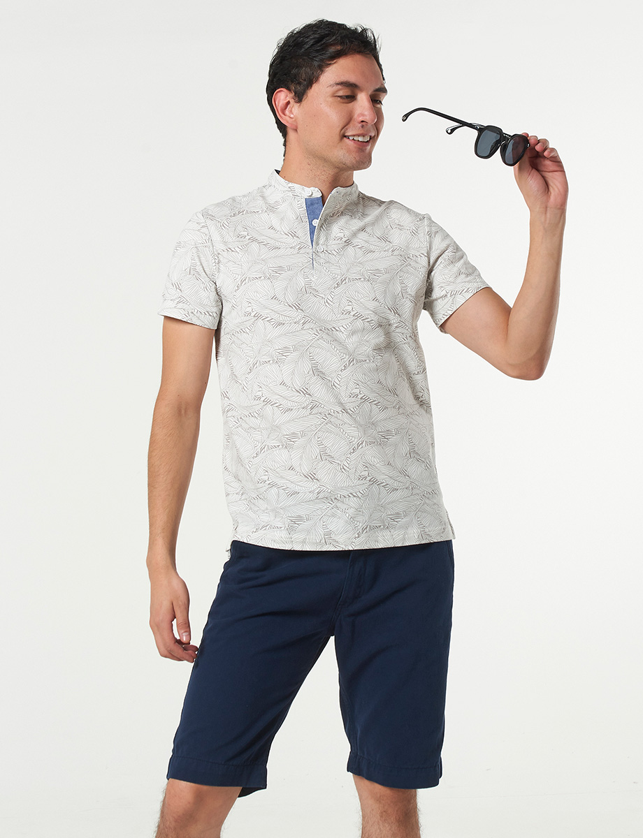 Camiseta Polo Cuello Mao Hojas