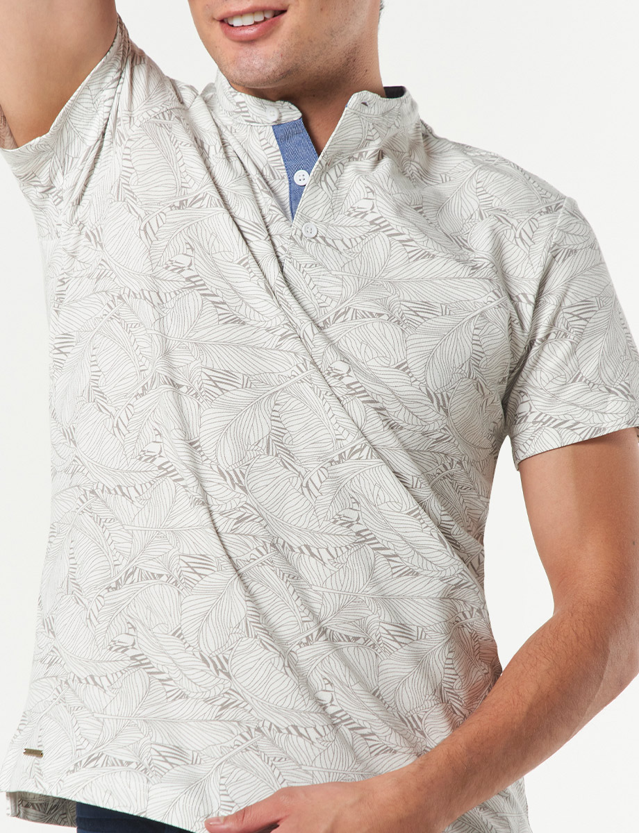 Camiseta Polo Cuello Mao Hojas